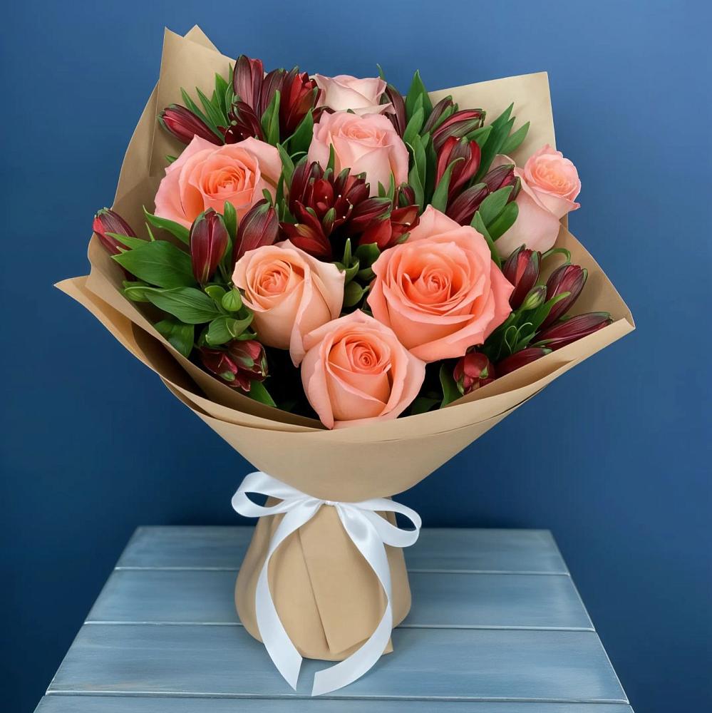 Букет цветов из: Розы и Альстромерии в Вешкайме