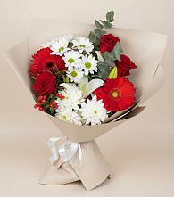 Букет цветов из:  Розы, Хризантемы, Герберы и Лилии в Вешкайме