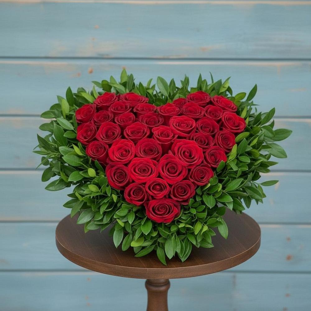 Цветочная композиция из Розы в виде сердца в Вешкайме