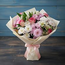 Букет цветов из:  Хризантемы, Альстромерии и Розы в Вешкайме