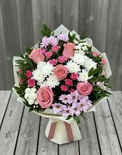 Букет цветов из:  Альстромерии, Гвоздики, Розы и Хризантемы в Вешкайме
