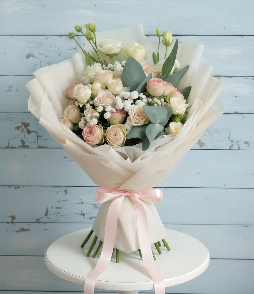 Букет цветов из: Розы и Лизиантусы в Вешкайме