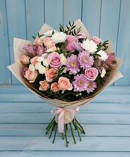 Букет цветов из:  Хризантемы, Розы и Альстромерии #REPLACE_PRED# Вешкайме