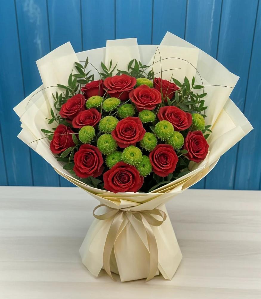 Букет цветов из: Розы и Хризантемы в Вешкайме